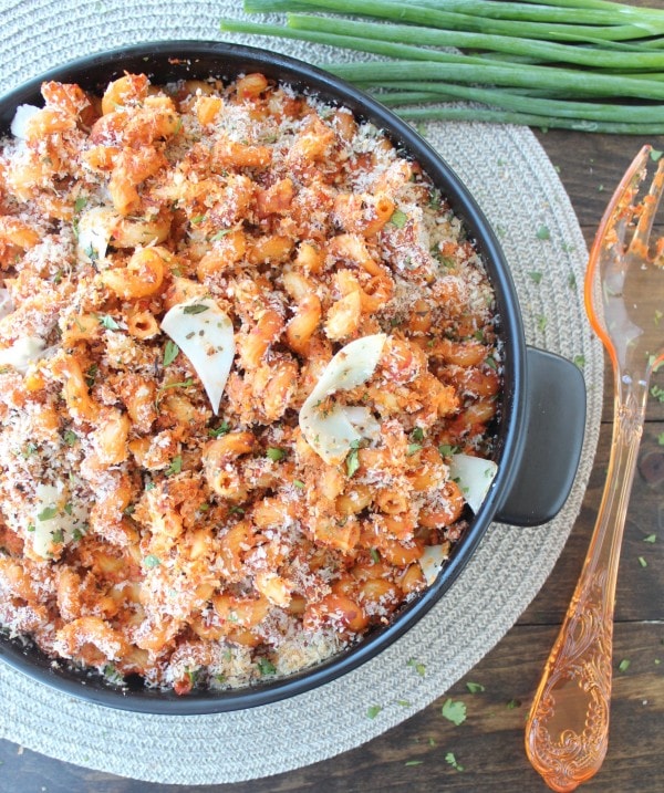 Roasted Red Pepper Chorizo Mac and Cheese