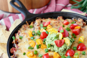 Cheesy Baked Taco Dip, image with text overlay