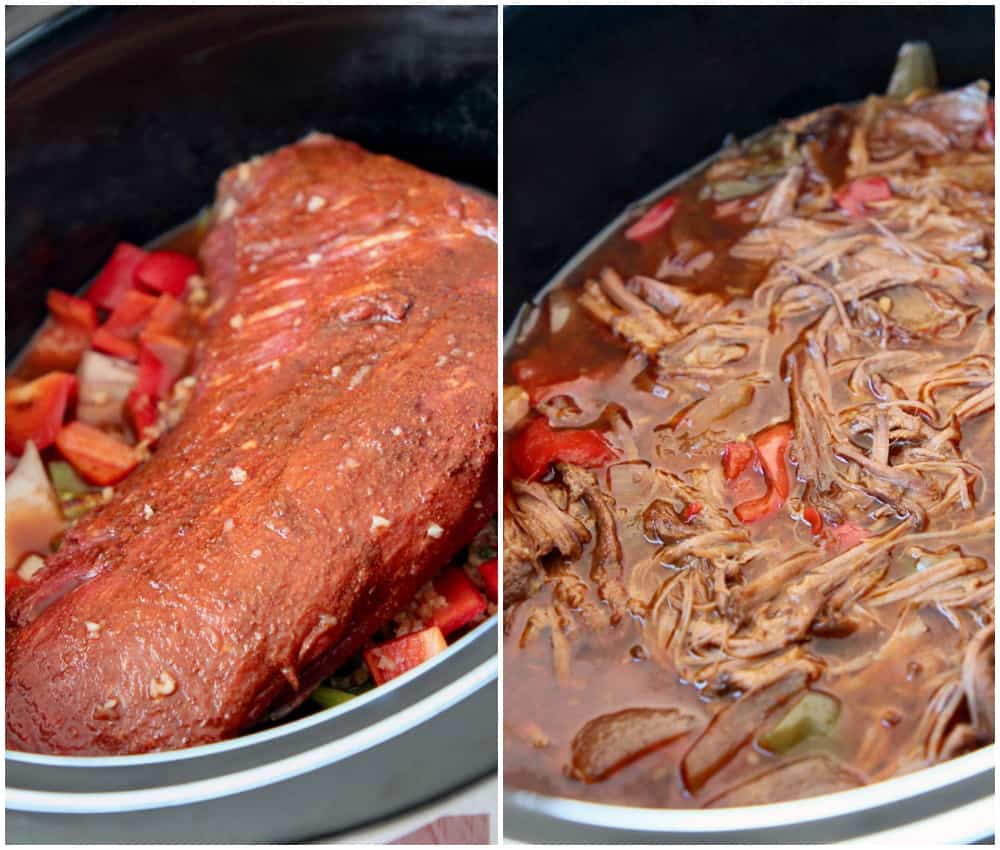 Mexican shredded beef in the slow cooker