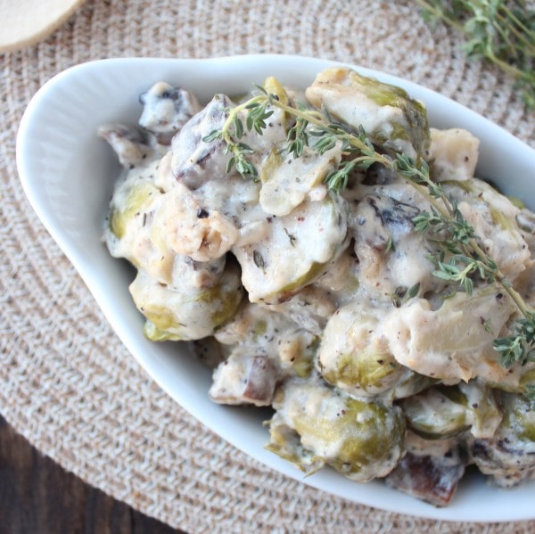 Portobello Mushroom & Brussels Sprouts Casserole