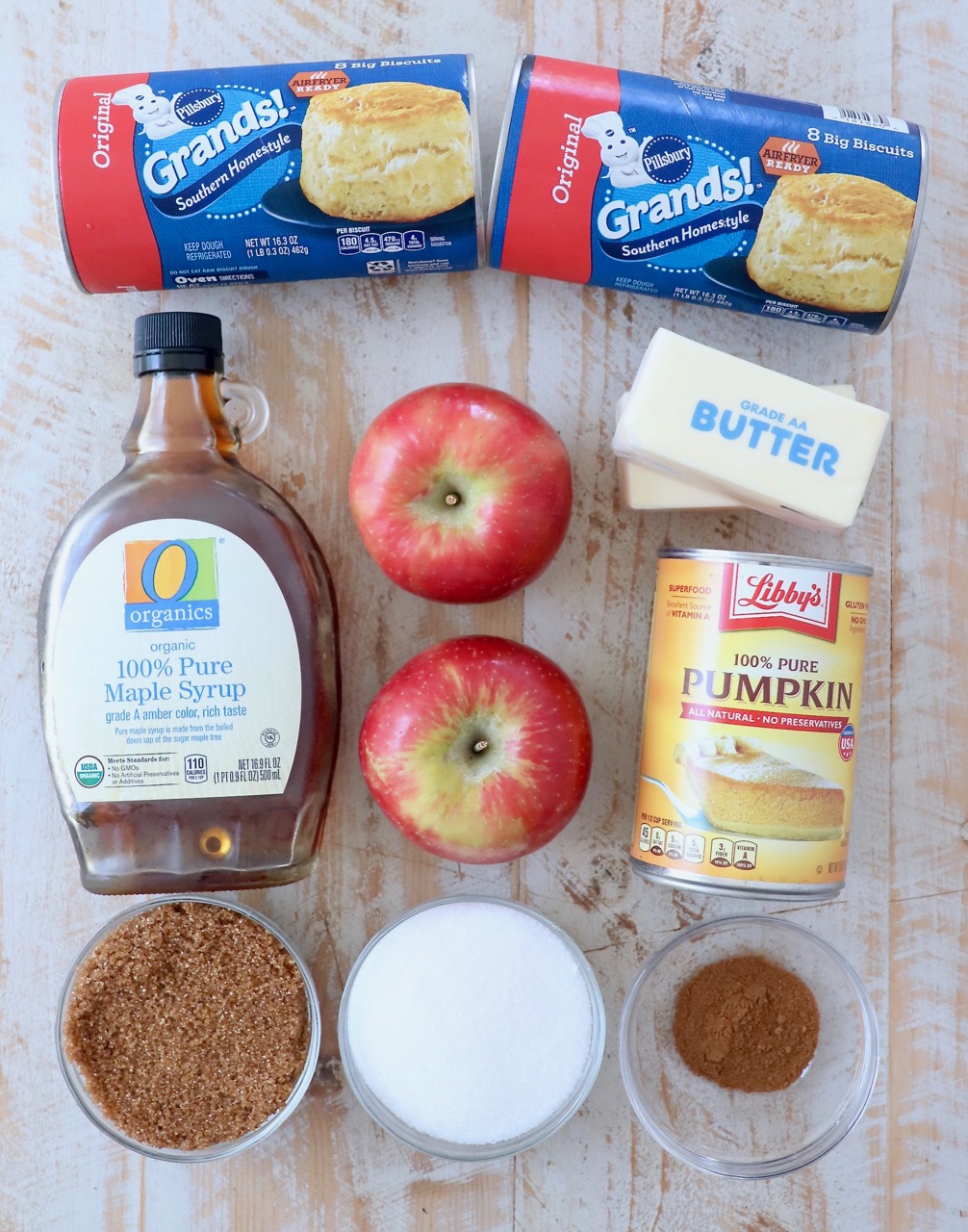 ingredients for pumpkin apple monkey bread