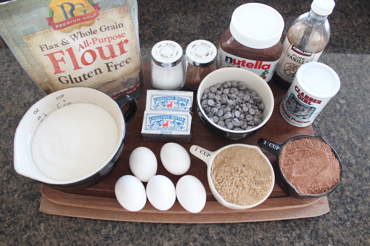 Gluten Free Nutella Brookies Ingredients