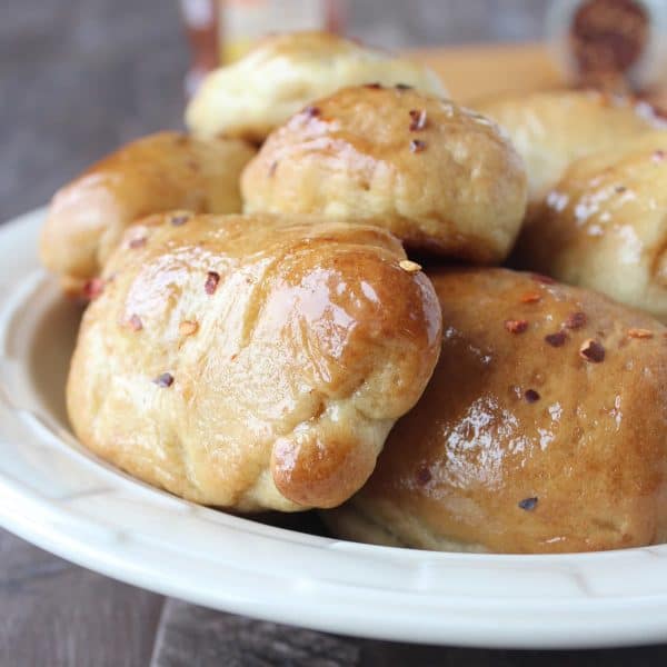 Chipotle Honey Cream Cheese Stuffed Pretzel Bites