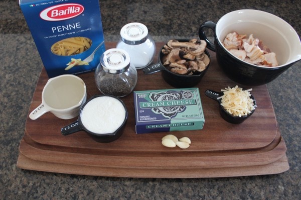 Mushroom Bacon Cheesy Pasta Recipe Ingredients