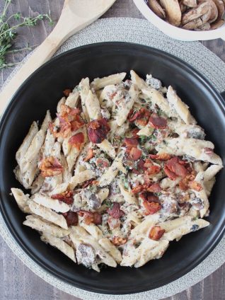 Bacon Mushroom Cheesy Pasta Recipe