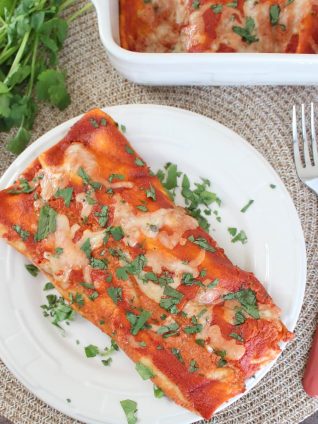 Creamy Sriracha Beef Enchiladas