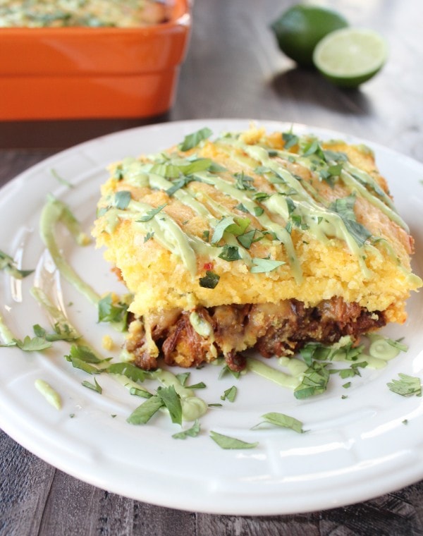 Chipotle Pulled Pork Tamale Casserole