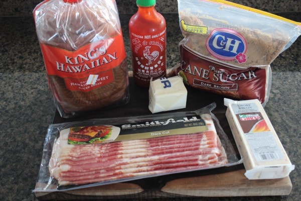 Sriracha Candied Bacon Grilled Cheese Ingredients