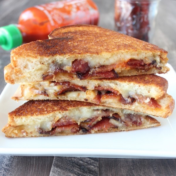 Sriracha Candied Bacon Grilled Cheese Recipe
