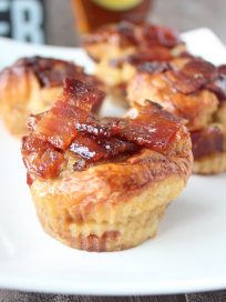 Candied Bacon Bread Pudding Muffins