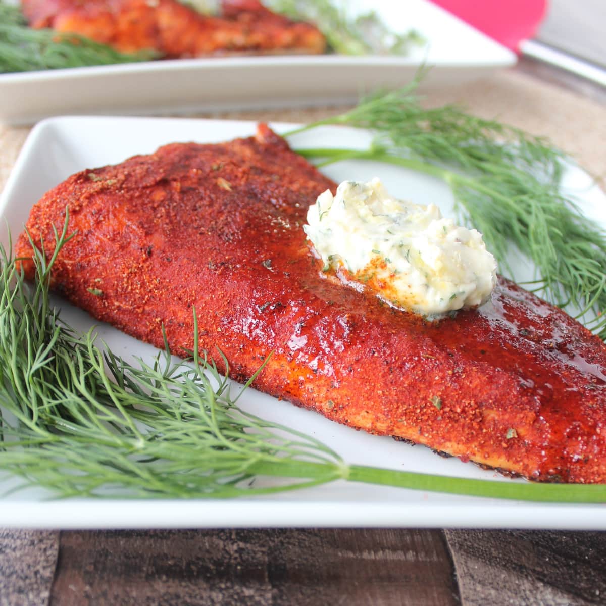 Blackened Salmon with Lemon Herb Compound Butter