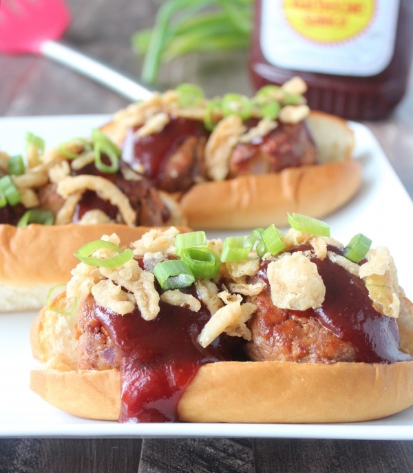 Grilled BBQ Meatball Subs