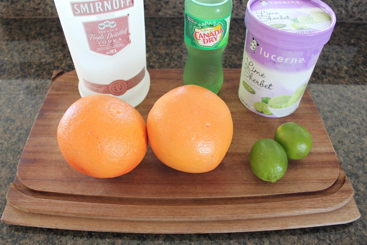 Grapefruit Lime Sherbet Float Cocktail Ingredients