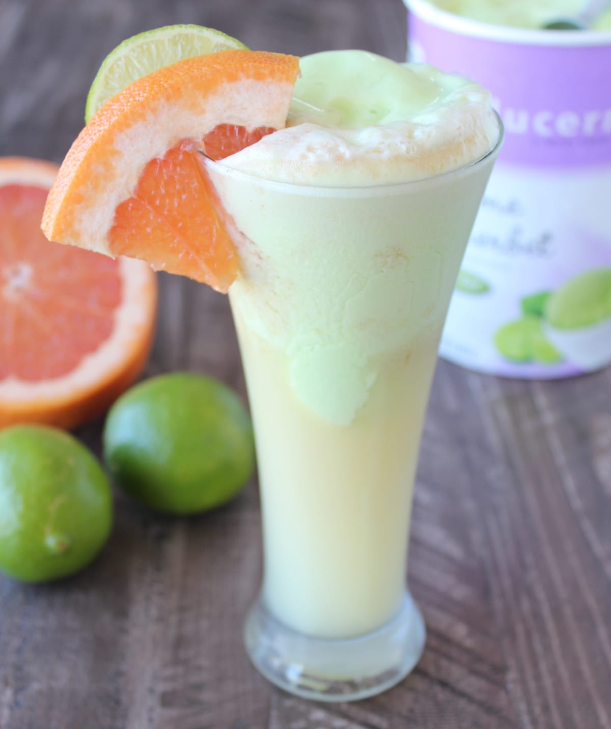 Grapefruit Lime Sherbet Float Cocktail Recipe