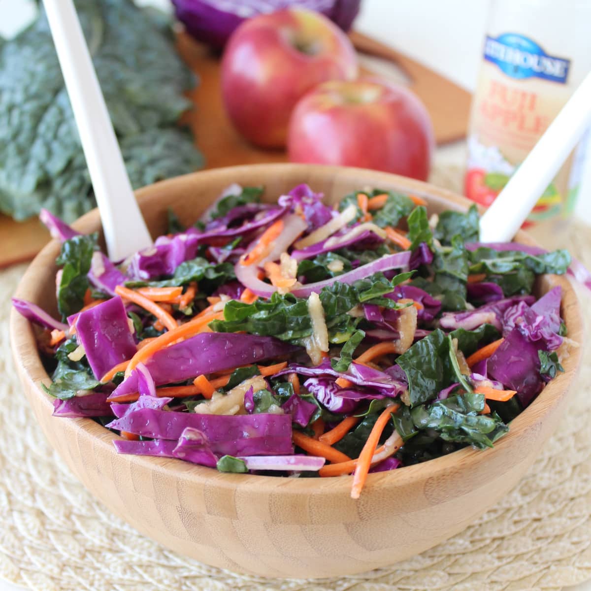 Kale Apple Slaw Gluten Free & Vegan Recipe