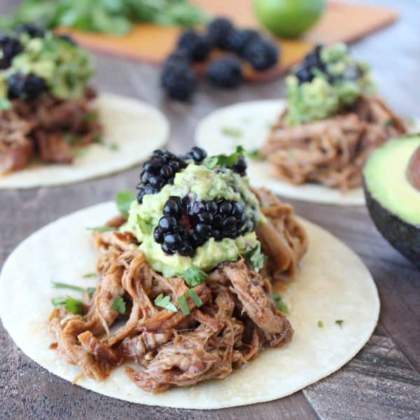 Blackberry Jalapeno Pulled Pork Tacos