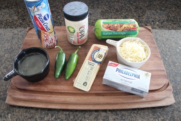 Jalapeno Sausage Pizza with 3 Cheese Jalapeno Ranch Sauce Ingredients