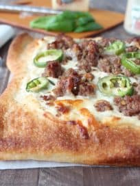 Jalapeno Sausage Pizza with 3 Cheese Jalapeno Ranch Sauce