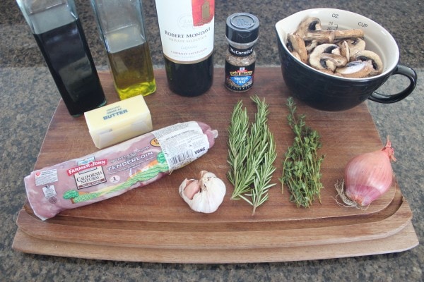 Herb Rubbed Pork Tenderloin with Red Wine Mushroom Sauce Recipe Ingredients