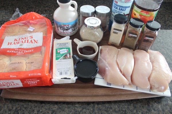 Slow Cooked Chipotle Maple Shredded Chicken Slider Ingredients