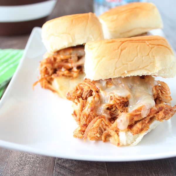 Slow Cooked Chipotle Maple Shredded Chicken Sliders