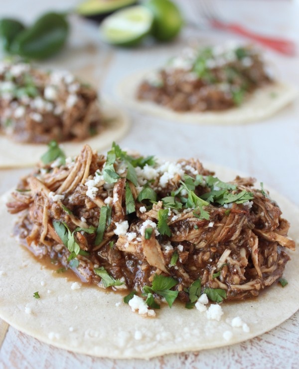 Slow Cooker Chicken Mole Tacos