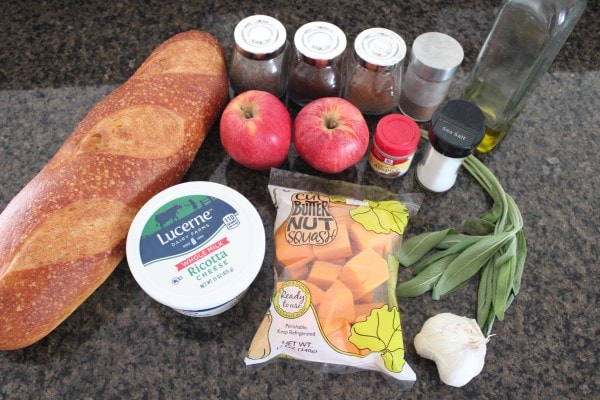 Butternut Squash Apple Bruschetta Ingredients