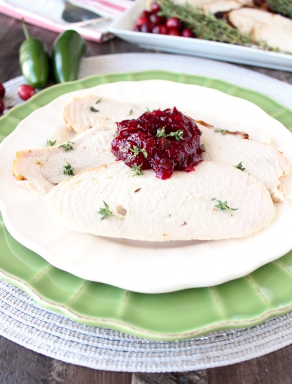 Oven Roasted Turkey with Cranberry Jalapeno Relish