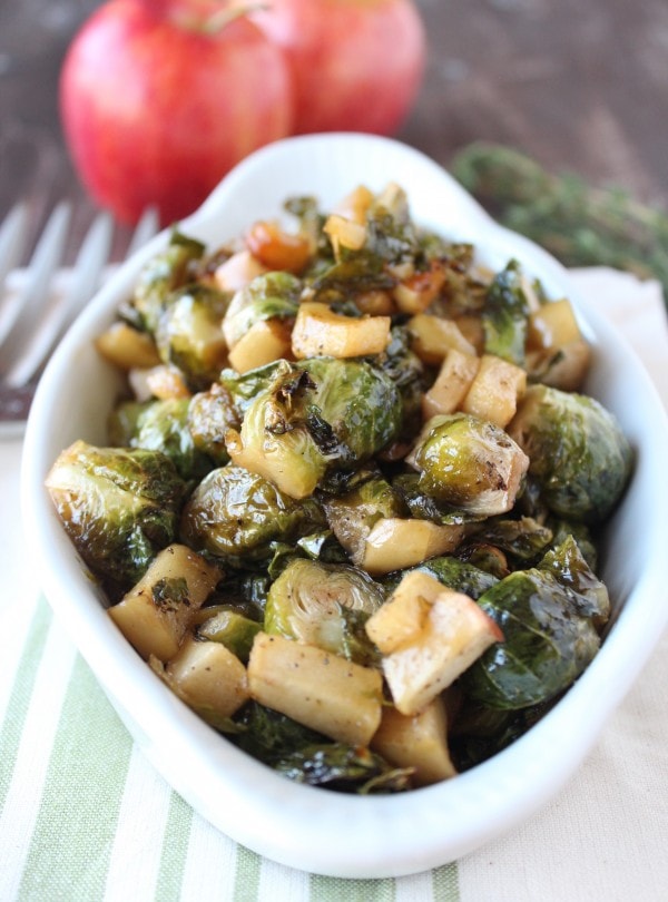 Maple Roasted Brussels Sprouts and Apples