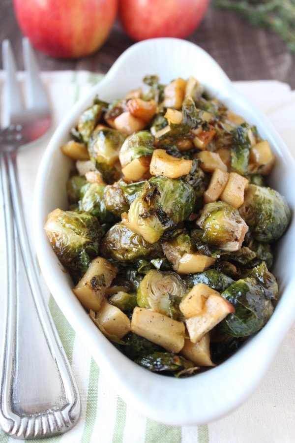 Maple Roasted Brussel Sprouts and Apples