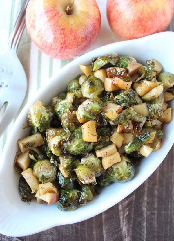 Maple Roasted Brussels Sprouts and Apples