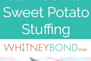 Let this delicious sweet potato stuffing recipe slow cook while preparing your Thanksgiving meal, leaving extra space in the oven & saving you time!