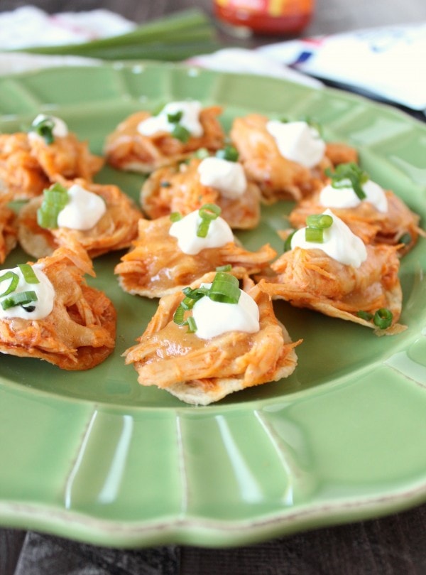 Mini Buffalo Chicken Tostadas