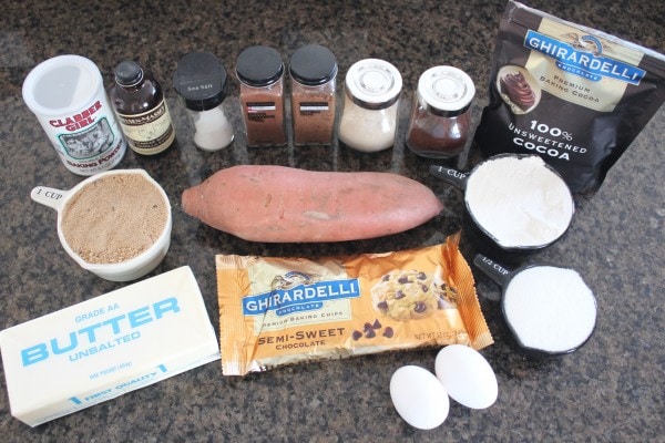 Sweet Potato Double Chocolate Cookie Ingredients
