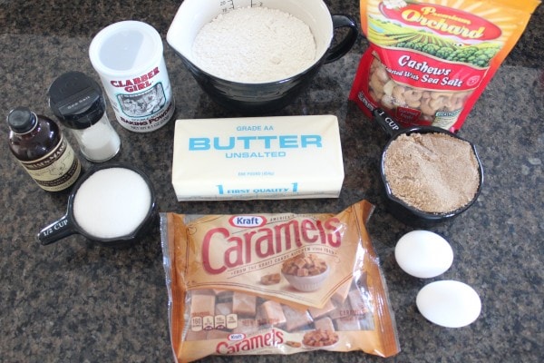 Salted Caramel Cashew Cookie Ingredients