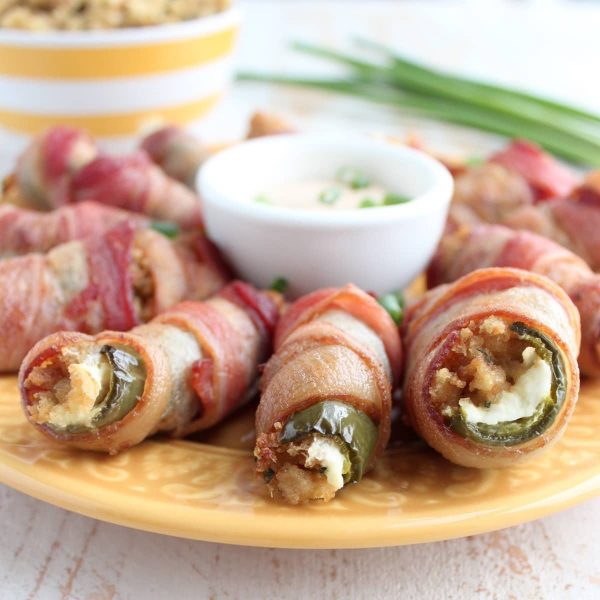 Bacon Wrapped Cream Cheese Stuffing Jalapeno Poppers Recipe