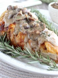 Roasted Turkey Breast with Blue Cheese Mushroom Gravy Recipe