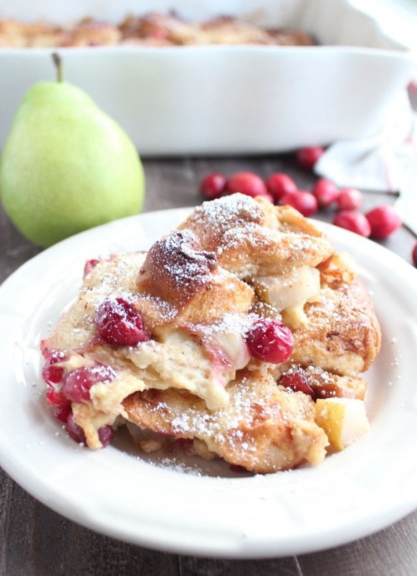 Cranberry Pear French Toast Bake