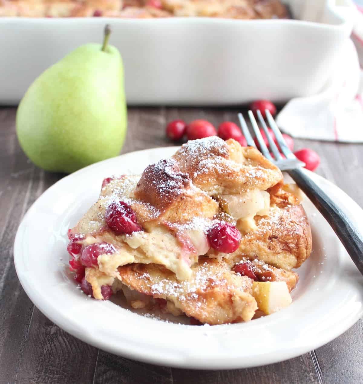 French Toast Bake with Cranberries &amp; Pears