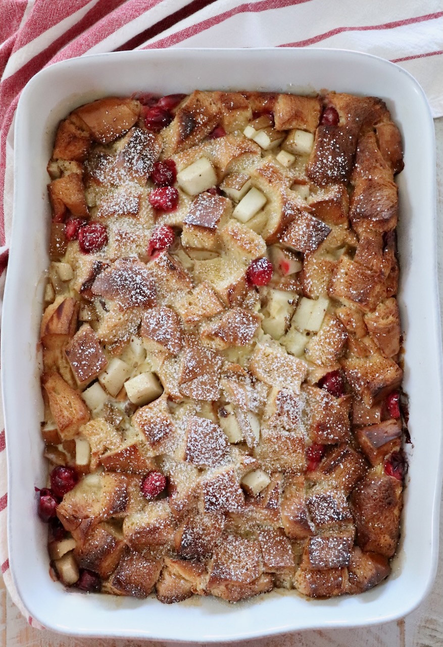 baked french toast in a casserole dish