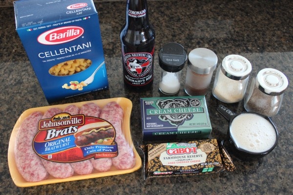 Bratwurst Beer Mac and Cheese Recipe Ingredients
