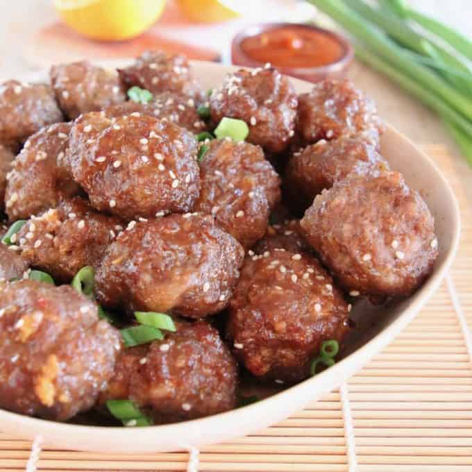 Orange Glazed Chinese Meatballs