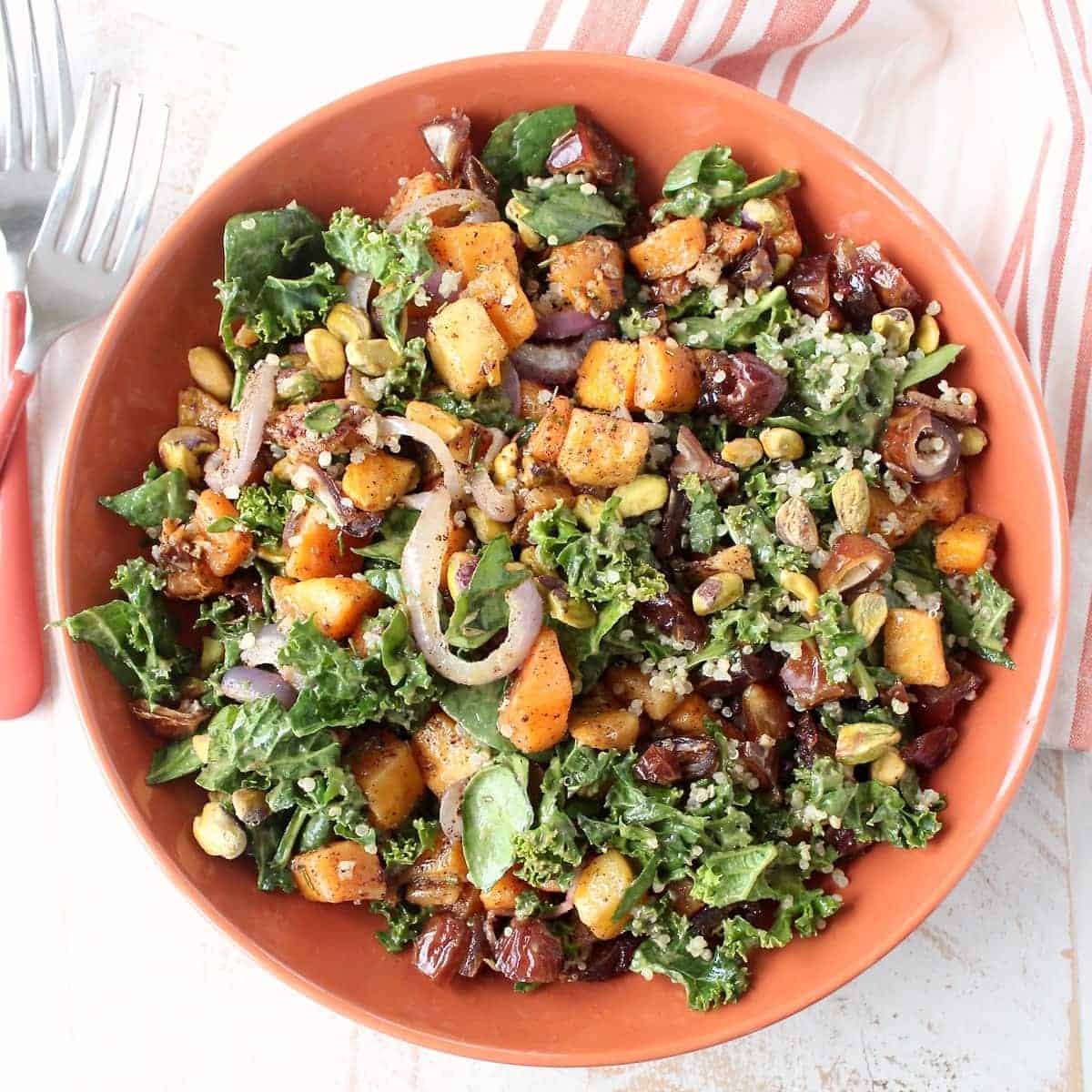 Roasted Butternut Squash Kale Salad - WhitneyBond.com