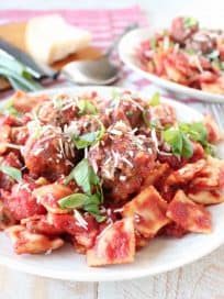 Slow Cooker Italian Meatballs & Ravioli