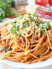 One Pot Buffalo Taco Spaghetti Recipe