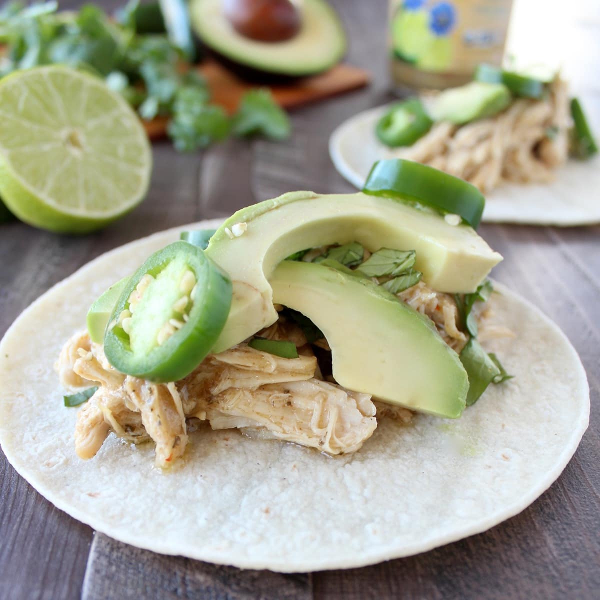 Slow Cooker Chipotle Lime Cumin Chicken Tacos