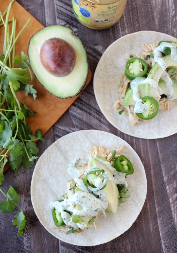Slow Cooker Cilantro Lime Cumin Chicken Tacos