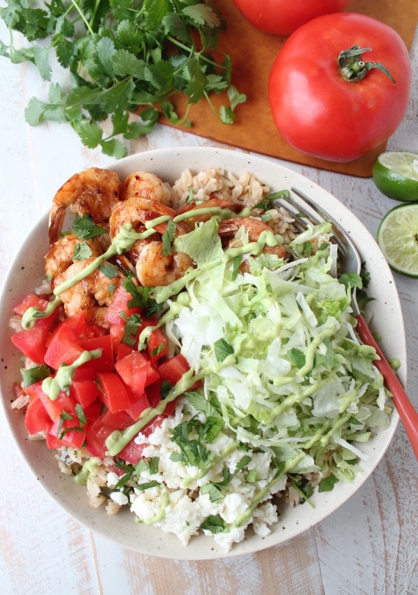 Chili Lime Shrimp & Rice Taco Salad Recipe