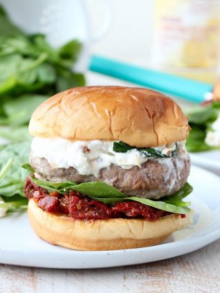 Spinach Artichoke Turkey Burgers