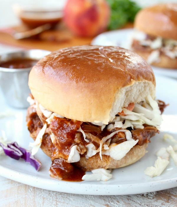 Peach BBQ Pulled Pork Sandwich Recipe